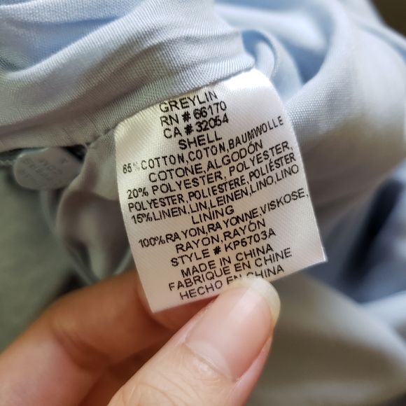 Greylin Chambray Strapless Wideleg Jumpsuit - Picture 6 of 7